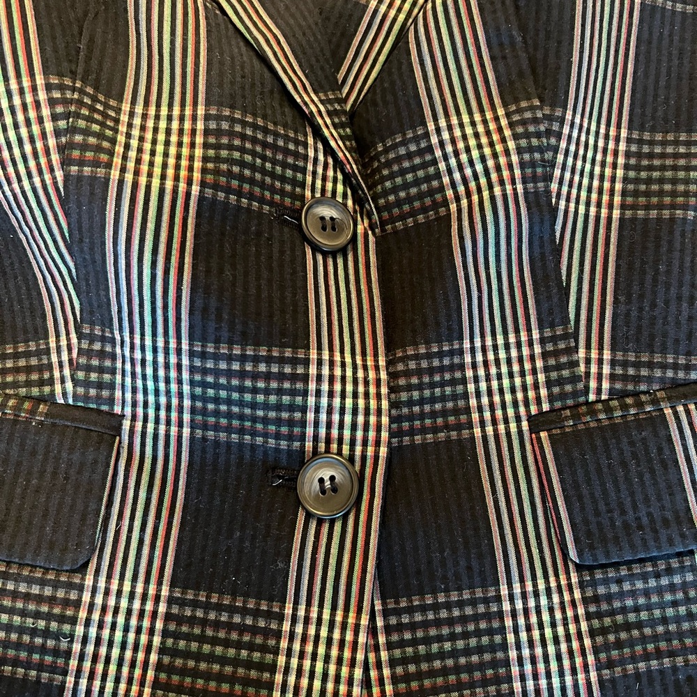 1901 Nordstrom Puckered Plaid Blazer - Picture 3 of 6